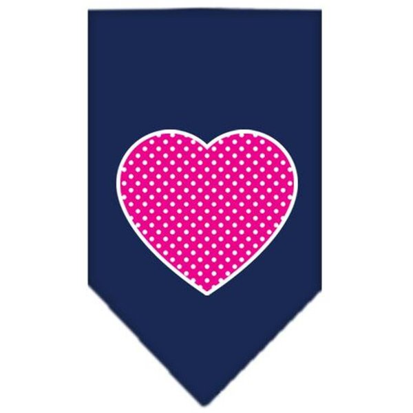 Unconditional Love Pink Swiss Dot Heart Screen Print Bandana Navy Blue large UN847716